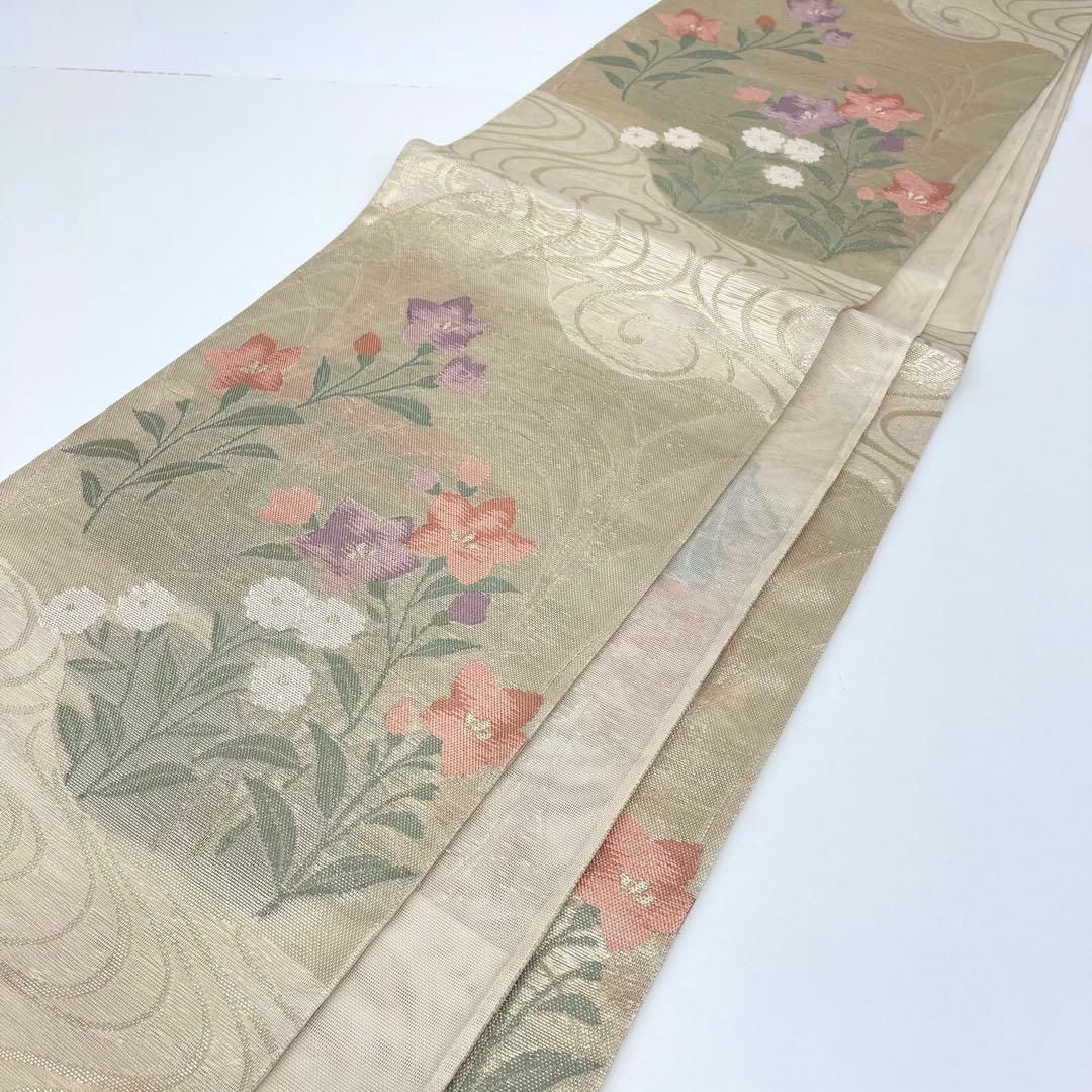 着物と帯 時流 SF 25908 s 正絹 夏袋帯 紗 ゴールド 帯芯無