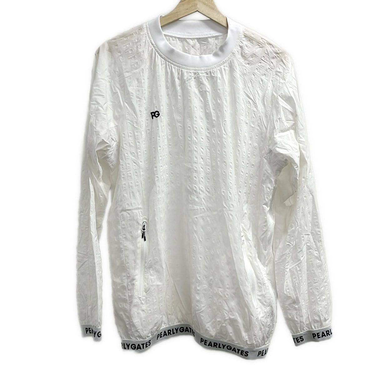 PEARLY GATES パーリーゲイツ ブルゾン サイズ5 XL メンズ - 白×黒 長袖 プルオーバー 春 秋