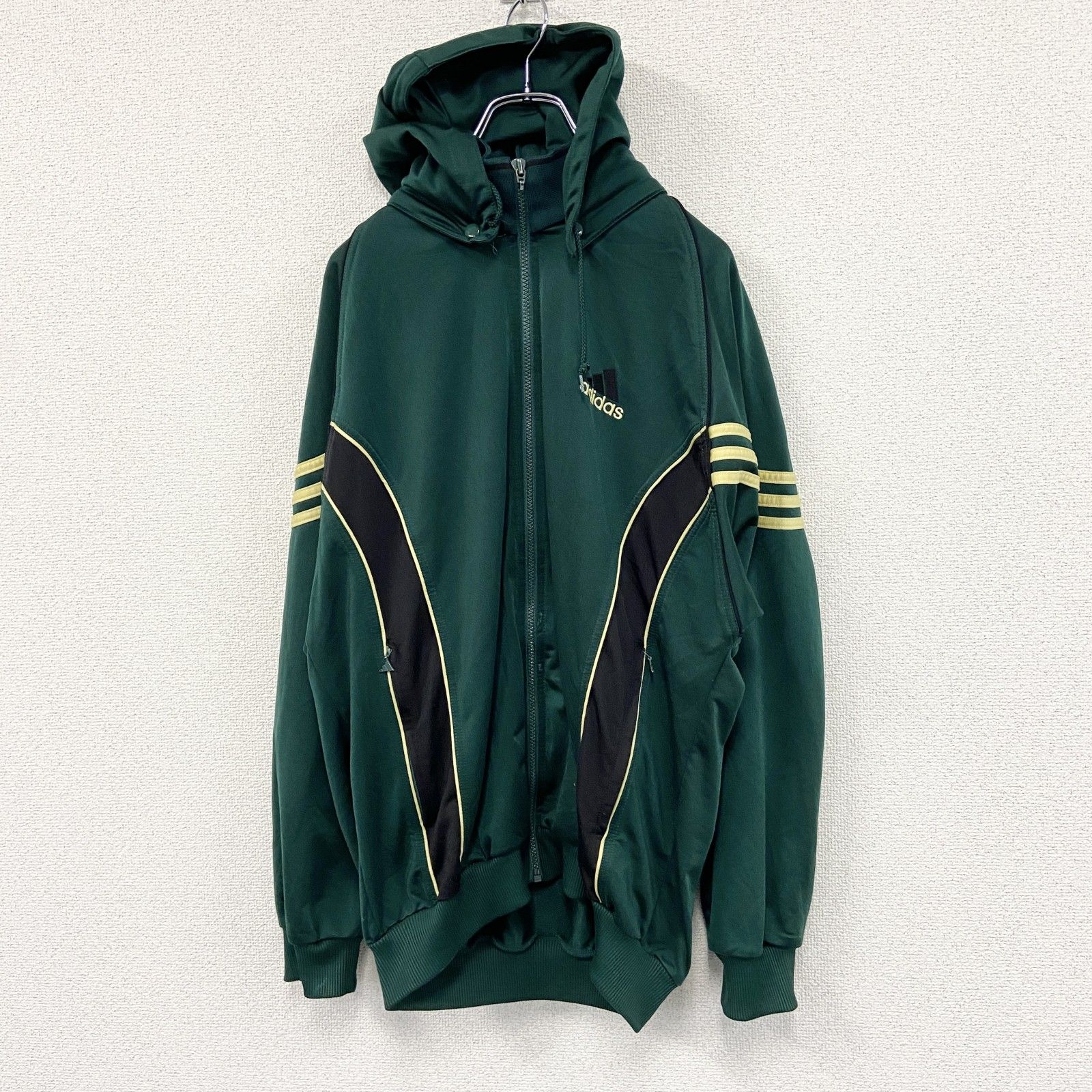 古着 adidas アディダス トラックジャケット ジャージ 緑 グリーン Mサイズ