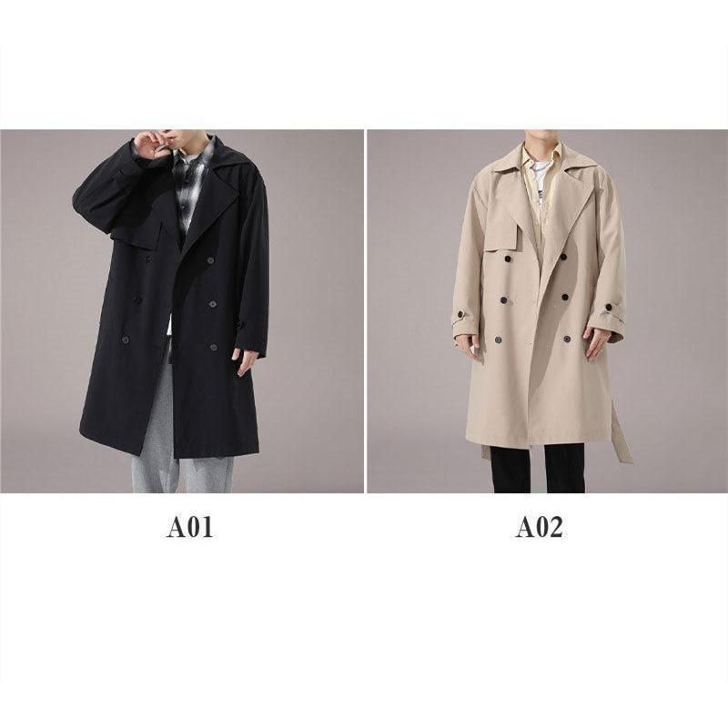 トレンチコート メンズ スプリングコート トップス パーカー カジュアル ロングコート アウター 通勤 防風 ゆったり シンプル 冬服