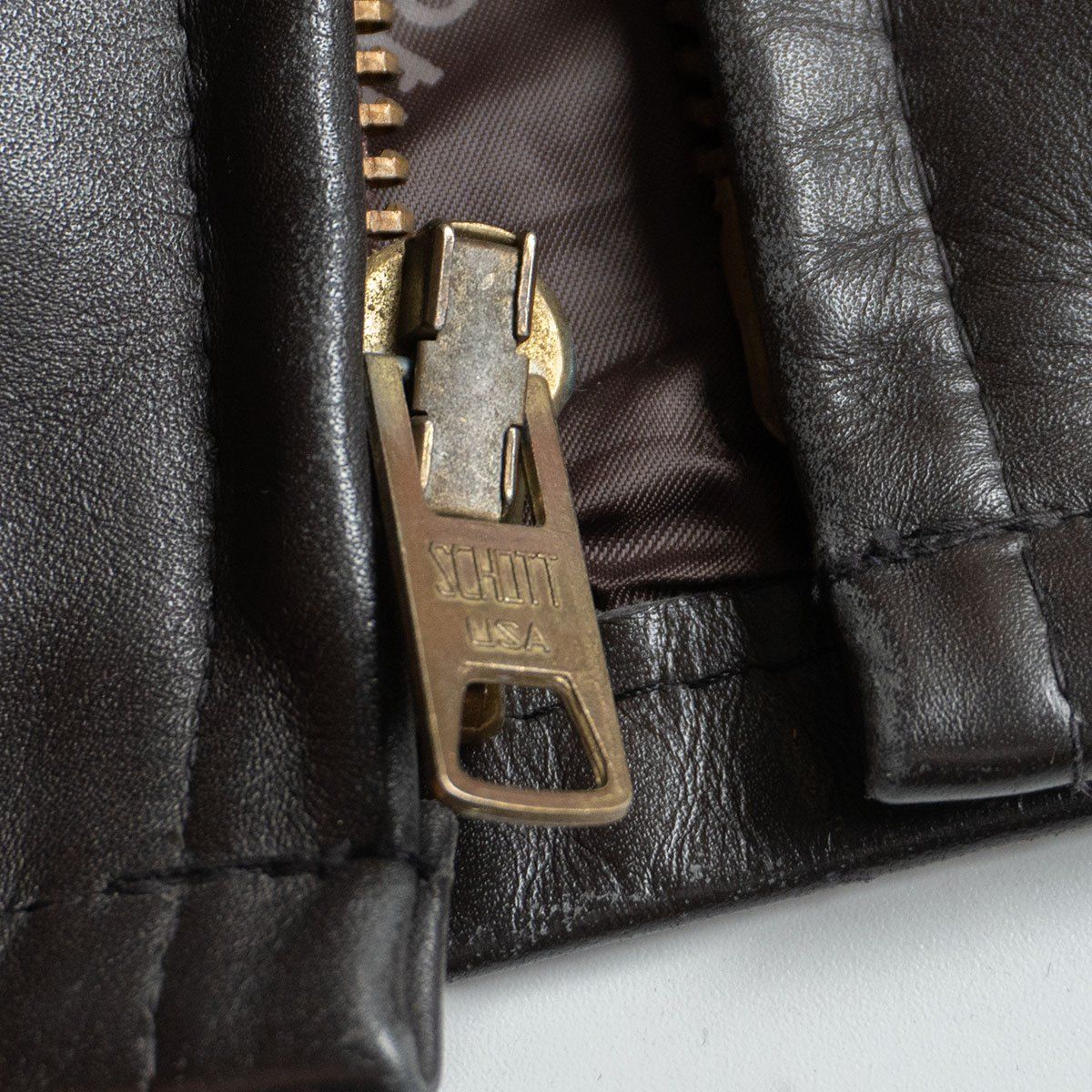 雰囲気抜群】SCHOTT【643E/シングルライダースジャケット】38 襟