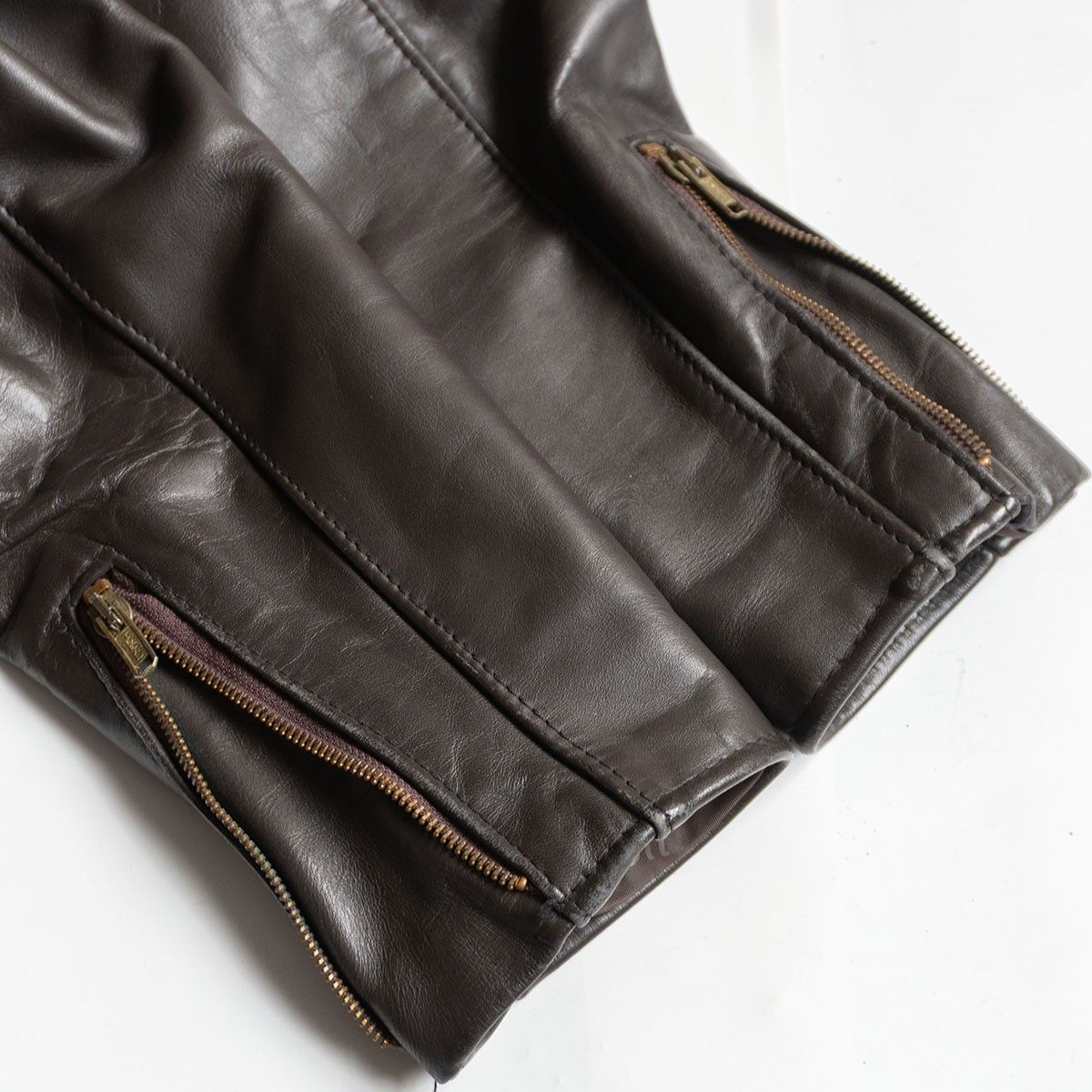 Schott 643E ダークブラウンレザー シングルライダース サイズ38 雰囲気抜群】SCHOTT【643E/シングルライダースジャケット】38 襟