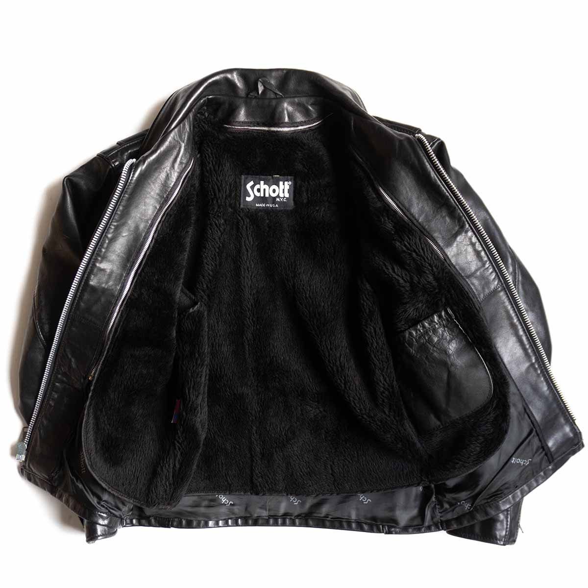 美品】SCHOTT【152/シングルライダースジャケット】40 襟 レザー