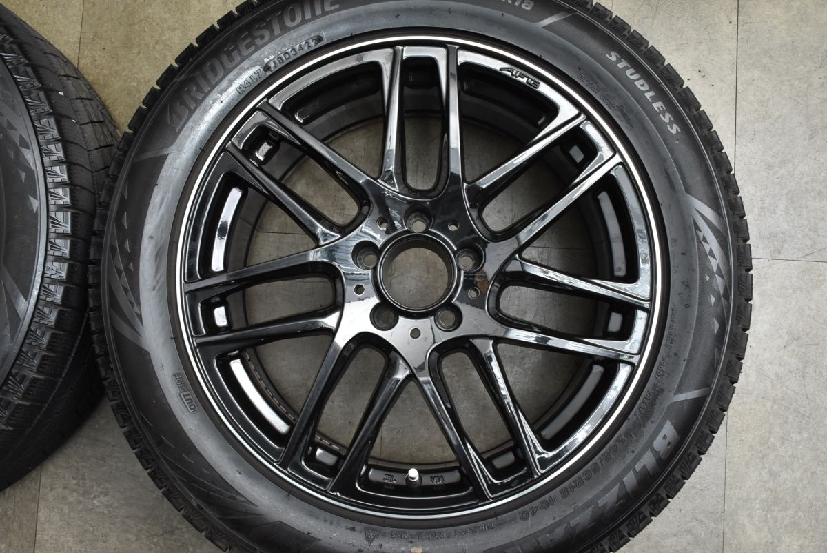 バリ溝 美品】EURO AFG 18in 8J+38 PCD112 ブリヂストン ブリザック