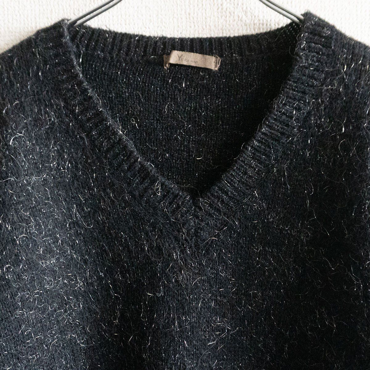 90S/アーカイブ】Y's for men【Vネック ウール ニット】 ブラック
