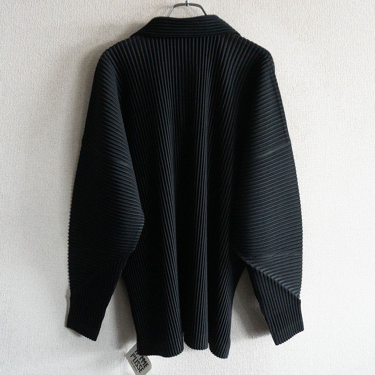 未使用品】 HOMME PLISSE ISSEY MIYAKE【プリーツ シャツ】3 ブラック