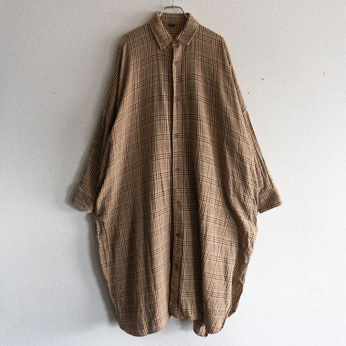 45R インドうすネルのビッグシャツワンピース フォーティーファイブ 45rpm ワンピース 25111271