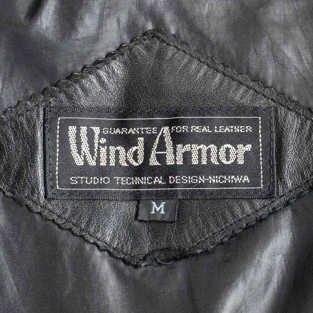 美品】WIND ARMOR【レザー ダウン ジャケット】M ブラック ウインド