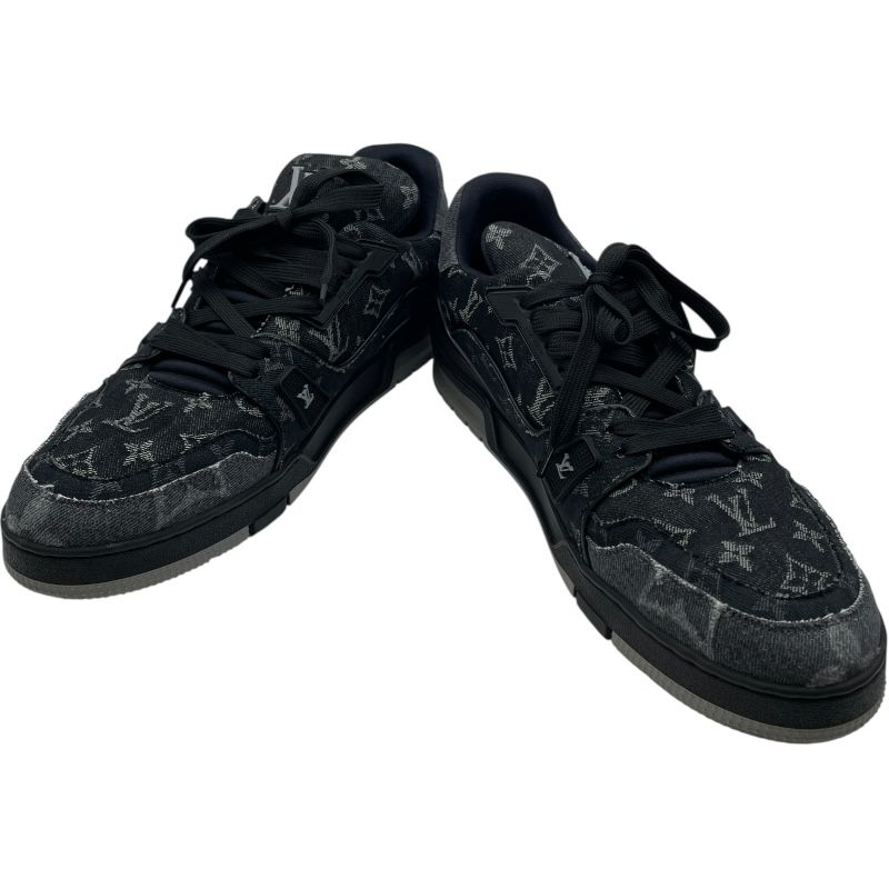 ルイ ヴィトン LOUIS VUITTON トレイナーライン モノグラムデニムスニーカー FD 0273 ブラック デニム メンズ スニーカー