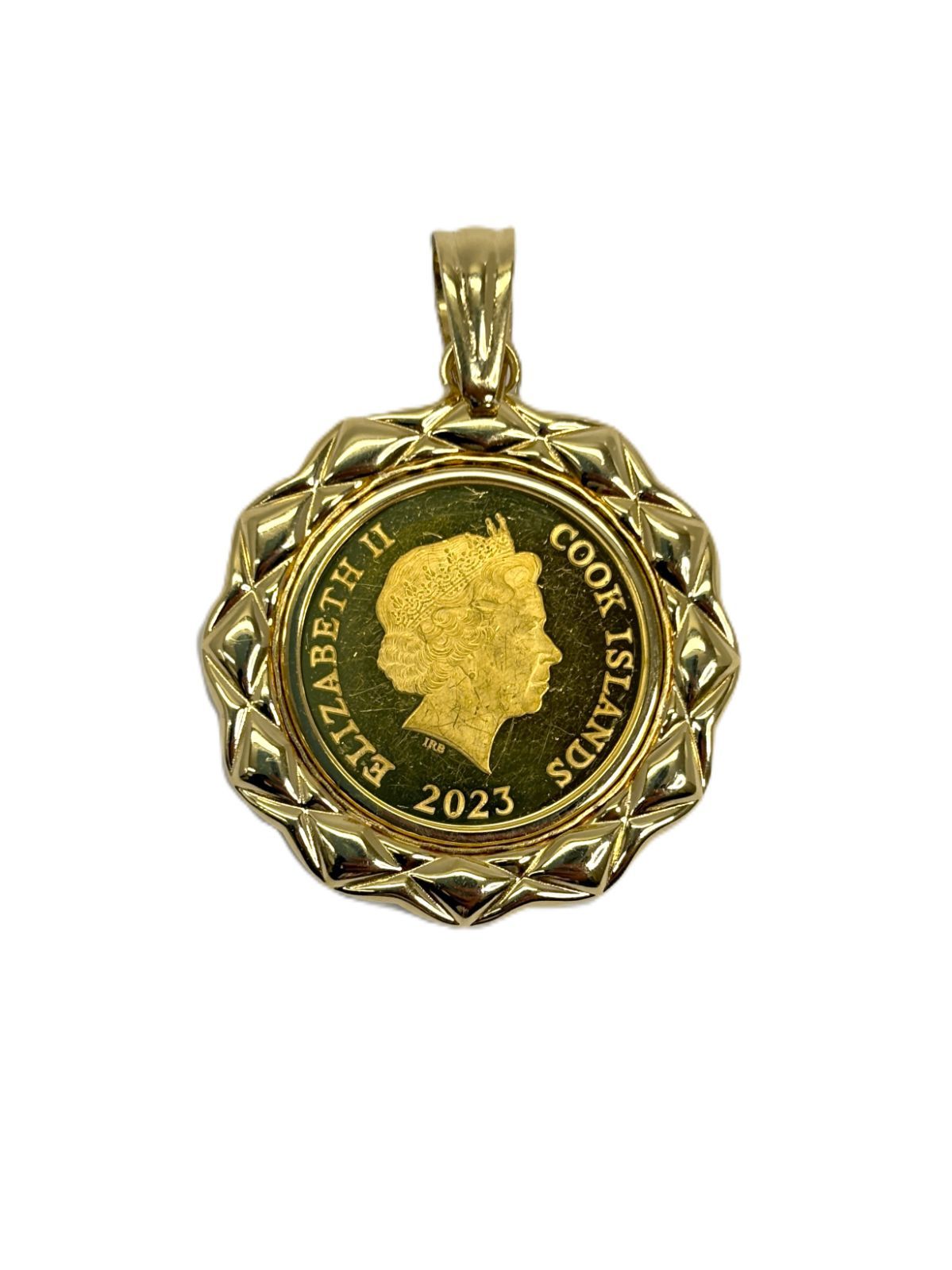 K 18枠 24 999 9 ペンダント クックアイランド イーグル コイン 1 10オンス 20ドル 6 3ｇ
