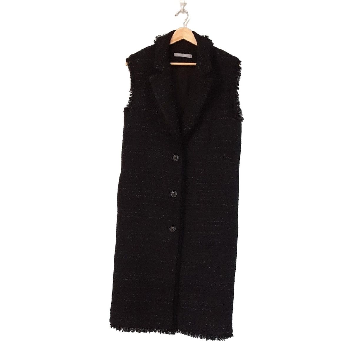 theory luxe セオリーリュクス ベスト サイズ038 M レディース 黒 ツイード ロング丈 ラメ