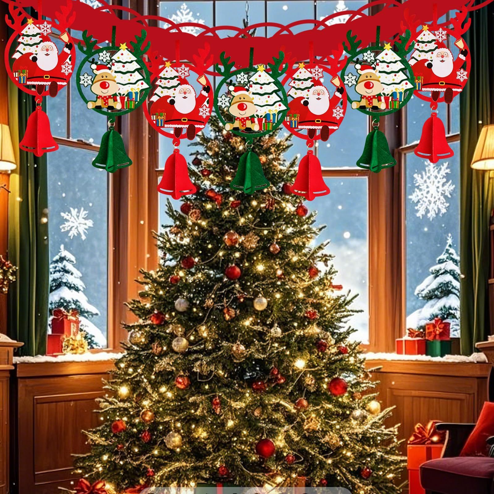 在庫処分】天井 吊り下げ ガーランド 2本セット 冬の装飾