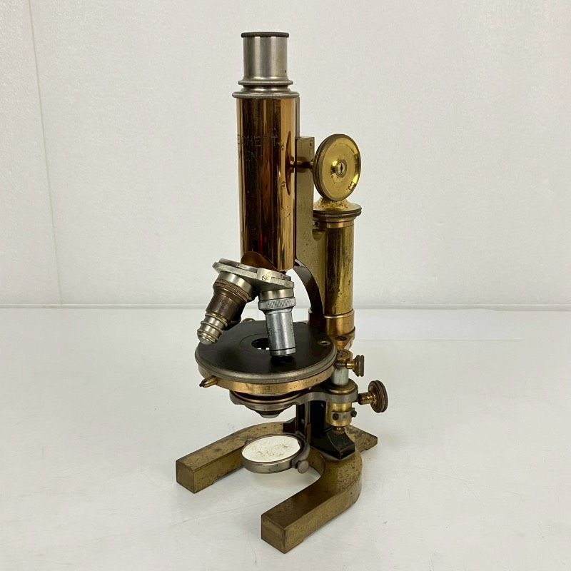 C Reichert 顕微鏡 No 25074 単眼 真鍮製 カールヘルライト アンティーク