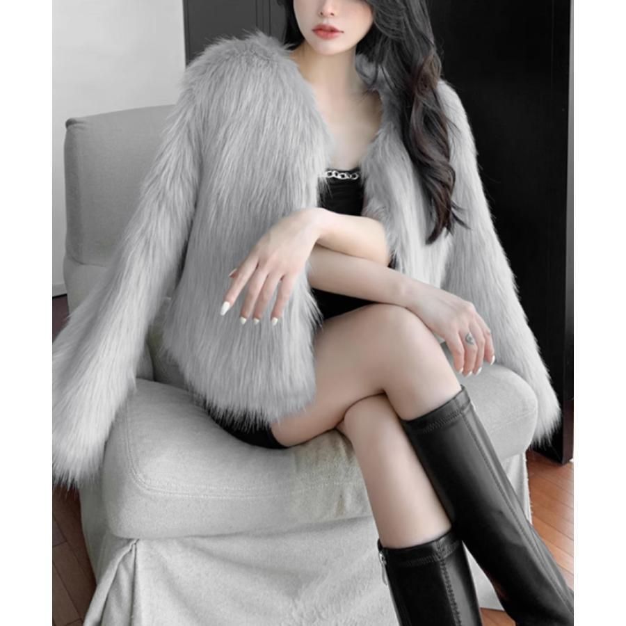 ファーコート ジャケット ファージャケット レディース ファー 冬 エコファーコート 冬服 エコファー エコファーショートコート 毛皮コート 毛皮 ミンク 厚手 秋 エコファー（コート・ジャケット｜レディースファッション