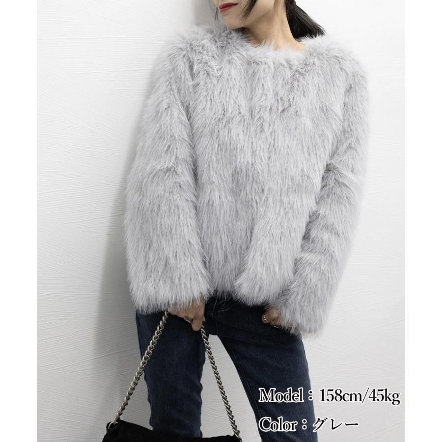 ファーコート ジャケット ファージャケット レディース ファー 冬 エコファーコート 冬服 エコファー エコファーショートコート 毛皮コート 毛皮 ミンク 厚手 秋 エコファー（コート・ジャケット｜レディースファッション