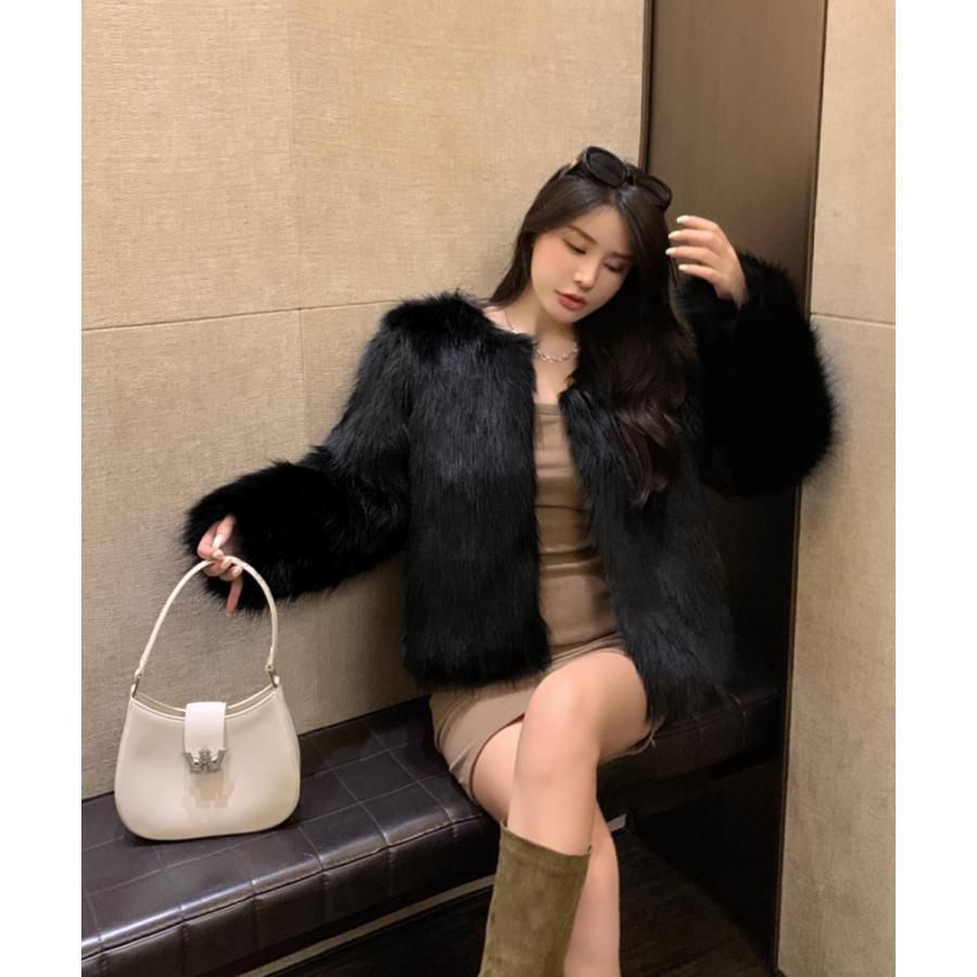 ファーコート ジャケット ファージャケット レディース ファー 冬 エコファーコート 冬服 エコファー エコファーショートコート 毛皮コート 毛皮 ミンク 厚手 秋 エコファー（コート・ジャケット｜レディースファッション
