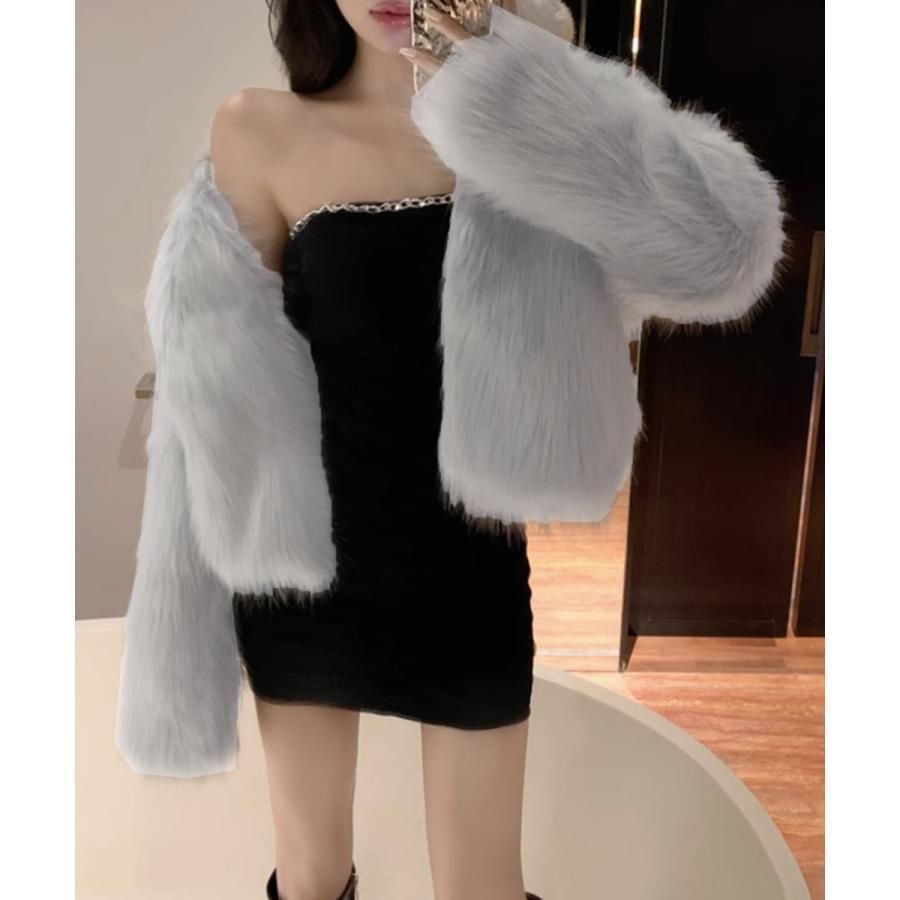 ファーコート ジャケット ファージャケット レディース ファー 冬 エコファーコート 冬服 エコファー エコファーショートコート 毛皮コート 毛皮 ミンク 厚手 秋 エコファー（コート・ジャケット｜レディースファッション