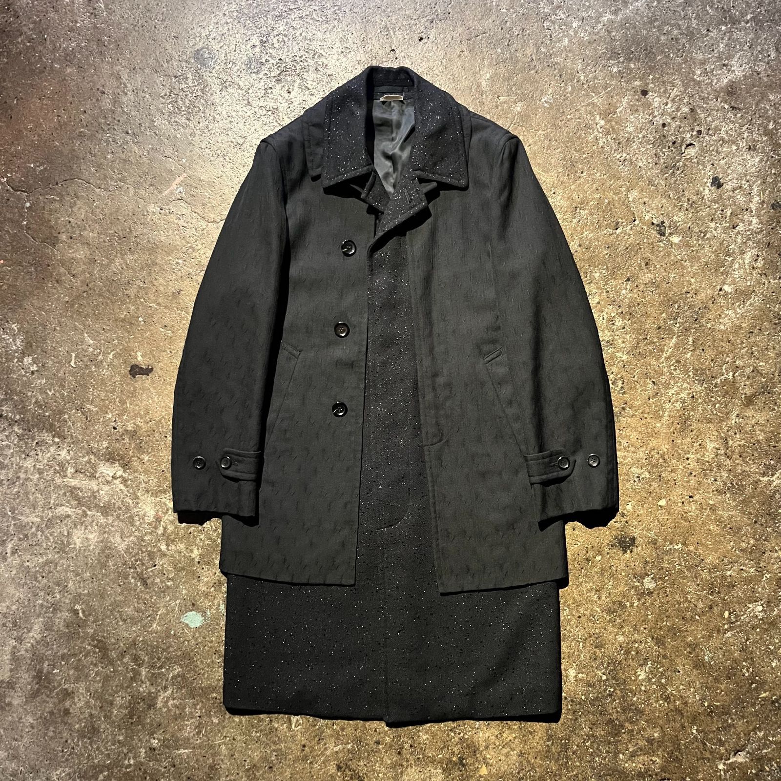 COMME des GARCONS HOMME PLUS 17aw ドッキングレイヤードコート ラメ
