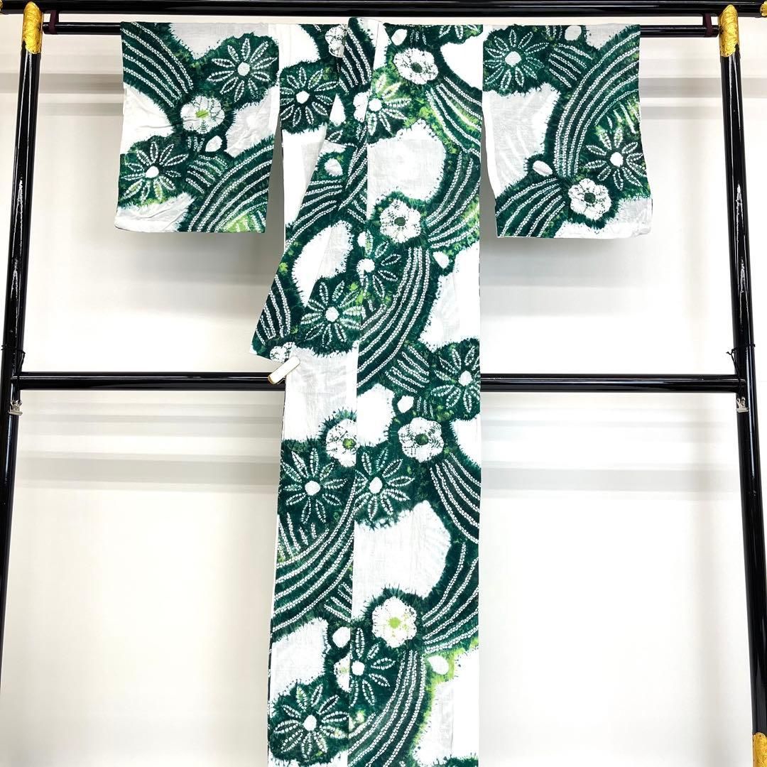 着物と帯 時流】Y25903s◇本場有松鳴海絞り浴衣◇手縫い 身幅広め 美品