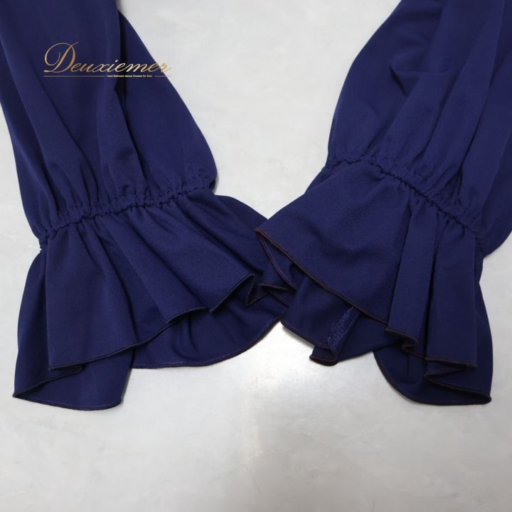 社交ダンス 衣装 レオタード ネイビー系 チャコット Chacott 紺 フリル