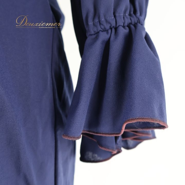 社交ダンス 衣装 レオタード ネイビー系 チャコット Chacott 紺 フリル