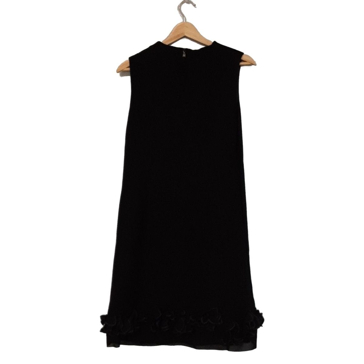 FOXEY フォクシー ワンピース サイズ40 M レディース 36138 黒 クルーネック ノースリーブ ひざ丈 フラワー 花