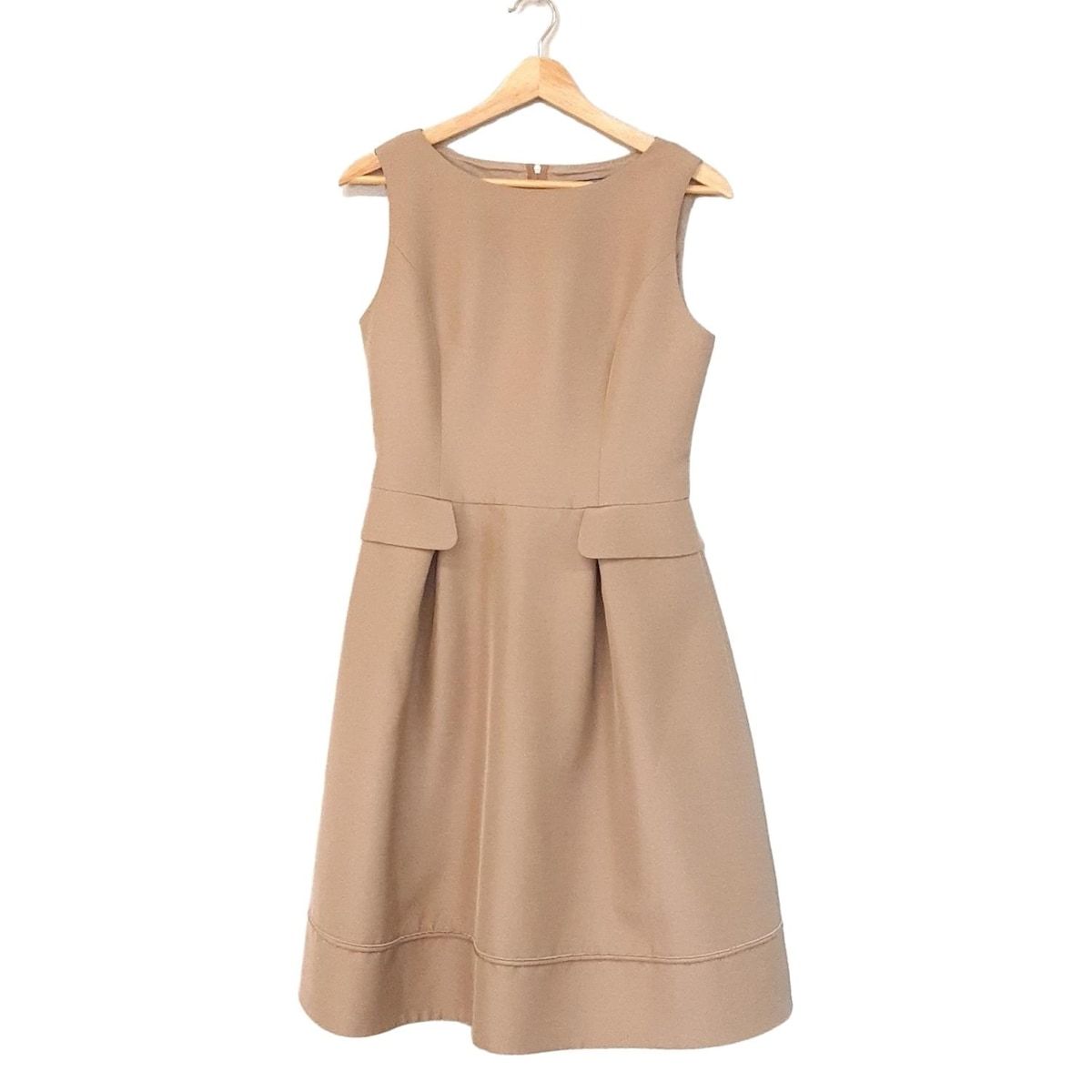 FOXEY フォクシー ワンピース サイズ40 M レディース 37624 カーキ クルーネック ノースリーブ ロング