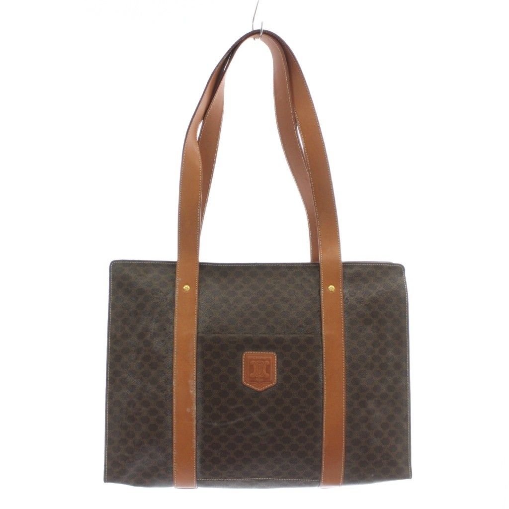 CELINE トートバッグ　レザー　オールド　マカダム　独立型 CELINE トートバッグ レザー オールド マカダム 独立型ブラウン