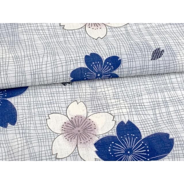  ジュニア 女の子用 夏着物 紗 洗える着物 小紋 子供着物 長襦袢付き 青系 桜 着物 着物ドレス 着物 浴衣 和小物