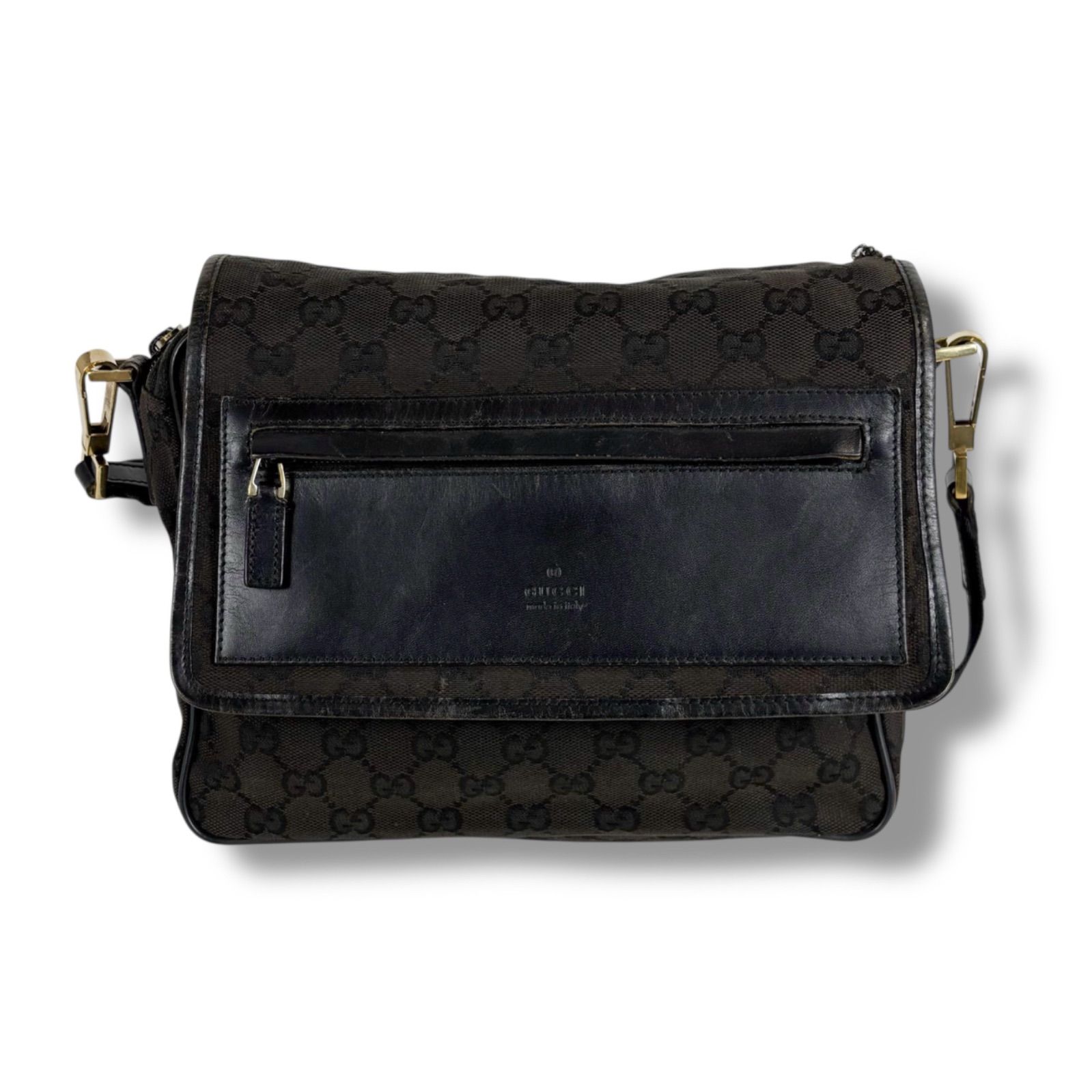 GUCCI グッチ GGキャンバス ショルダーバッグ ボディバッグ ブラック GUCCI グッチ クロスボディバッグ ショルダーバッグ GGキャンバス