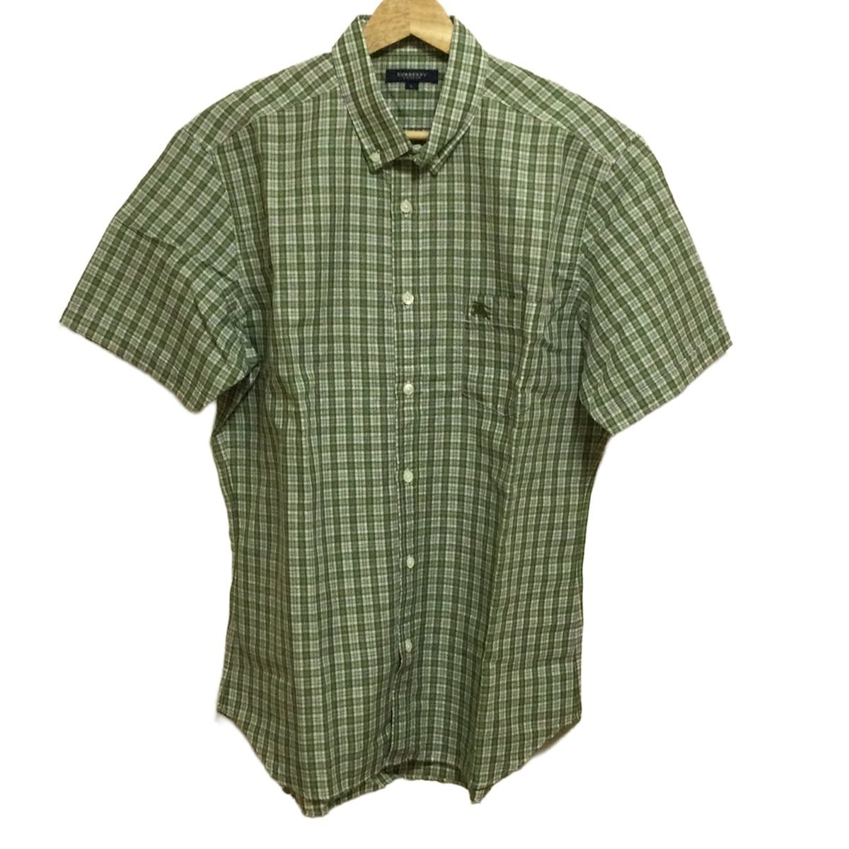 BURBERRY LONDON / 半袖シャツ/L/レーヨン/GRY/8023943 Burberry LONDON(バーバリーロンドン) 半袖シャツ サイズL メンズ - 白