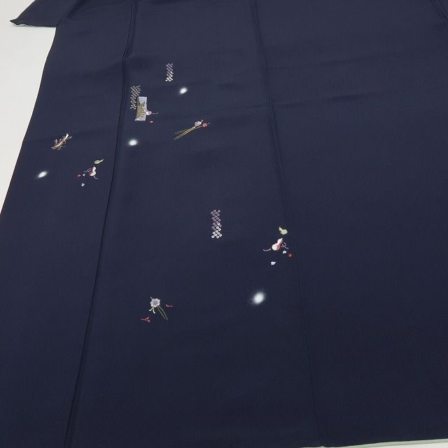 六花-RIKKA- 正絹 刺繍 瓢箪 簪 桜 訪問着 手縫い仕立て 着物 A 4094