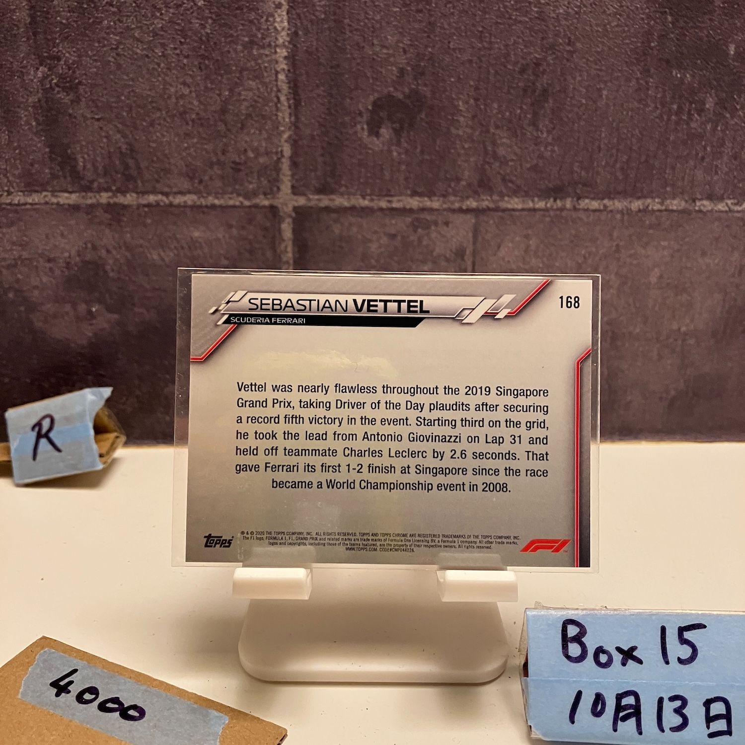 2020 Topps Chrome F1 Sebastian Vettel Scuderia Ferrari Driver of