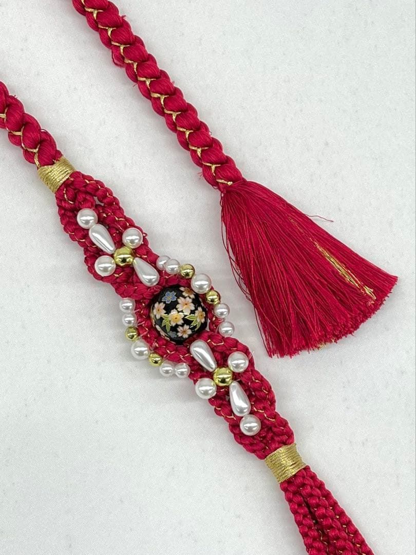 振袖用帯締め 飾り付き 7本おまとめ 正絹 aa