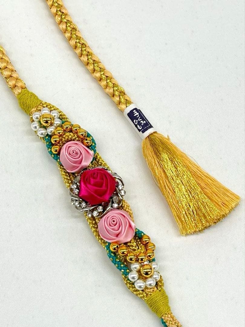 振袖用帯締め 飾り付き 7本おまとめ 正絹 ZZ