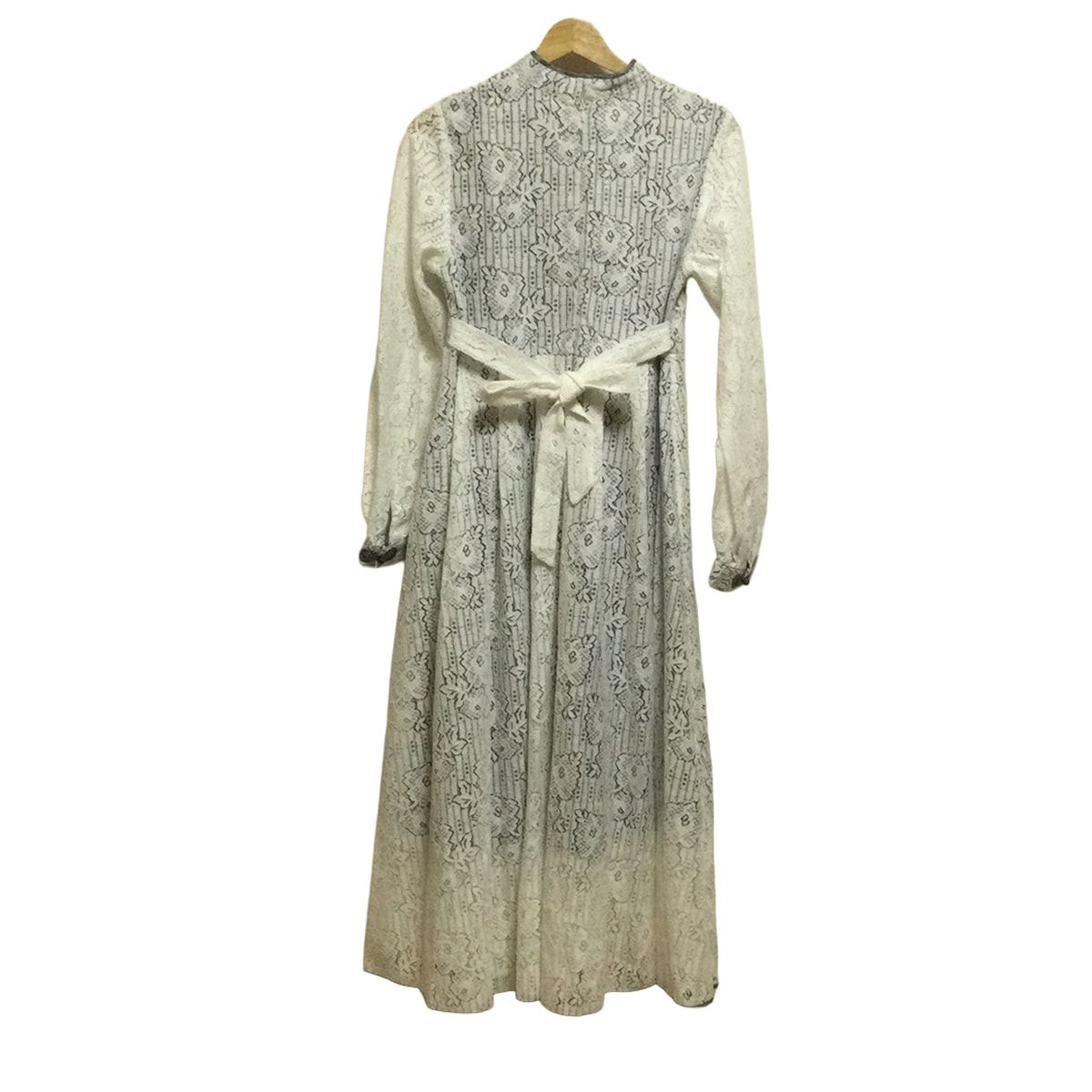 PAMEO POSE パメオポーズ ワンピース サイズM レディース 白 グレー 長袖 マキシ丈 レース