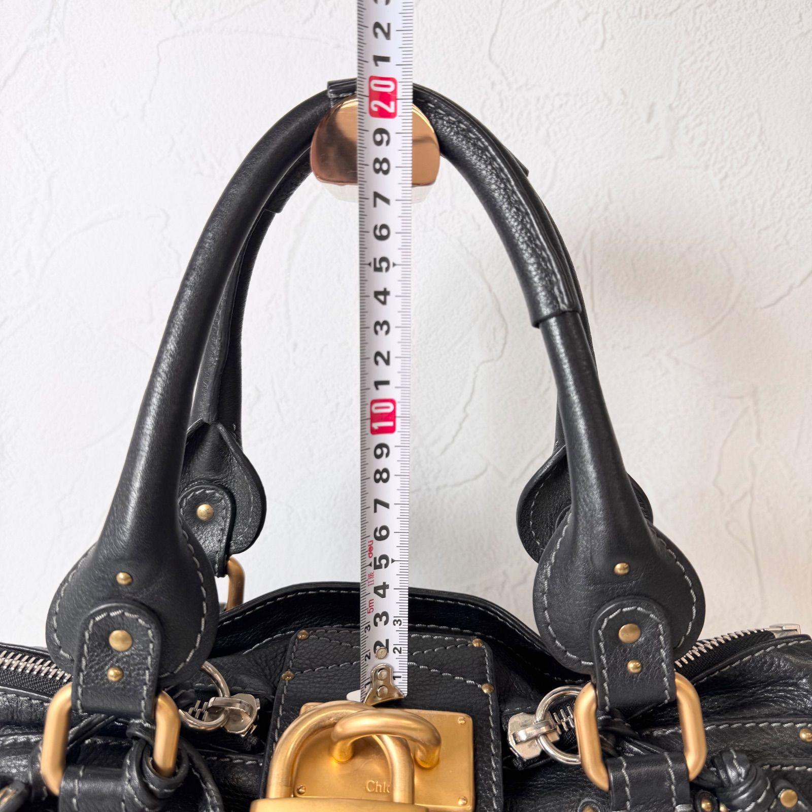 ジャンク品⭐︎クロエ⭐︎パディントン黒⭐︎南京錠なし 6208 美品 クロエ パディントン 南京錠 ワンショルダーバッグ 本革