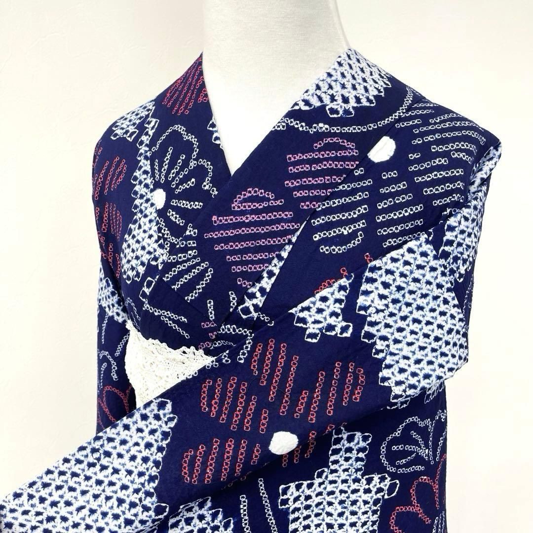 着物と帯 時流 Y 25895 s 本場有松鳴海絞り浴衣 裄66丈162