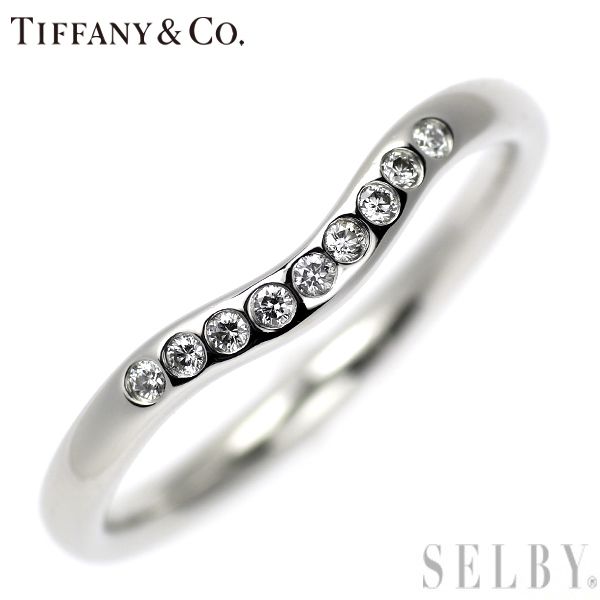 ティファニー Pt950 ダイヤモンド リング カーブドバンド - メルカリ