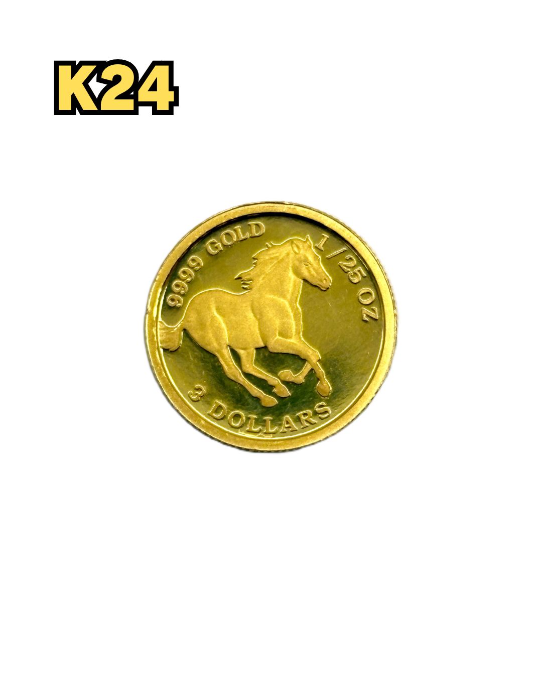 9999 K 24 コイン ツバルホース 1 25オンス 3ドル 1.2 g