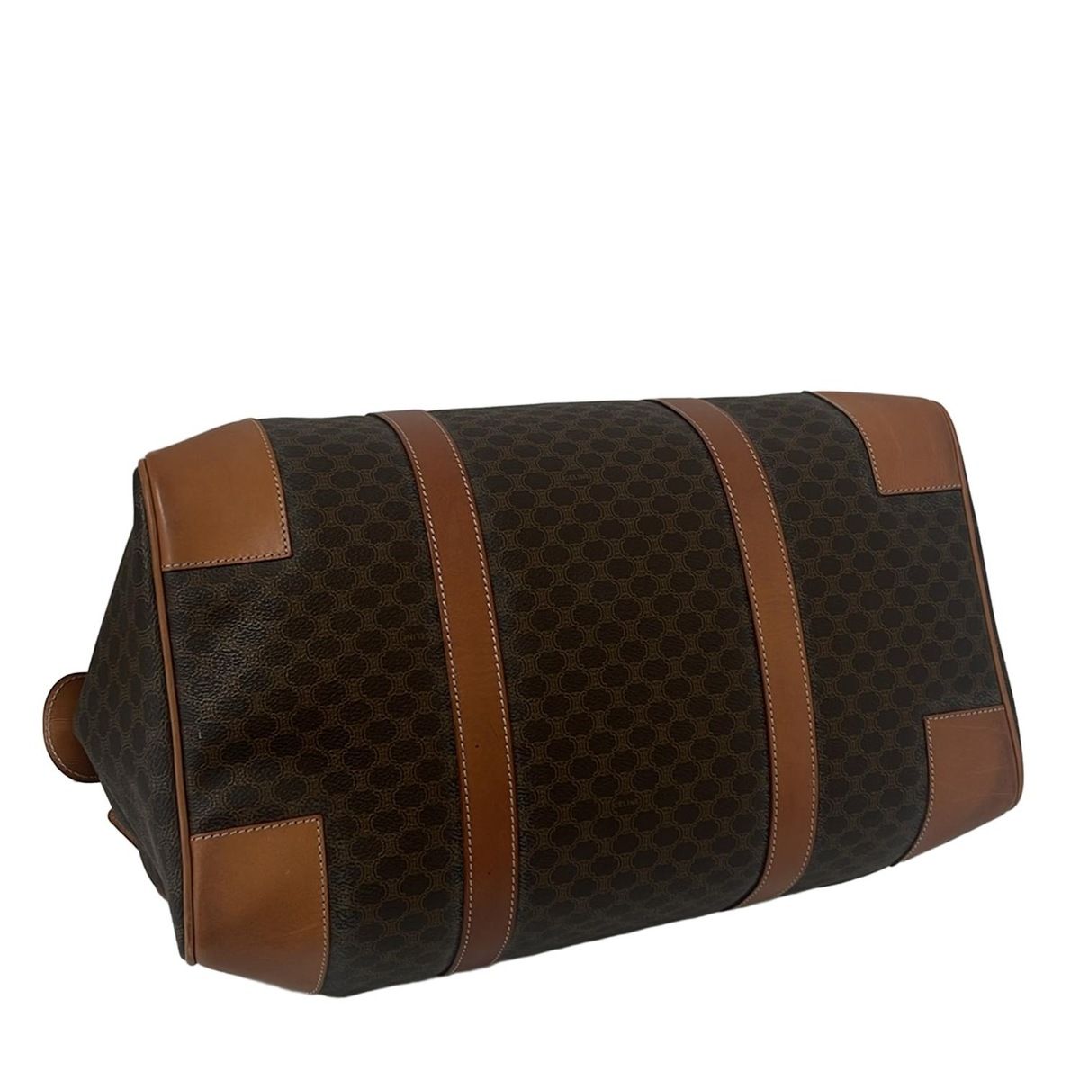 CELINE(セリーヌ) ボストンバッグ マカダム柄 ダークブラウン×ブラウン