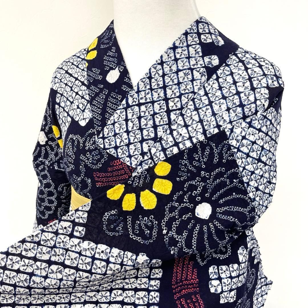 着物と帯 時流】Y25894s◇本場有松鳴海絞り浴衣◇手縫い 裄67丈163