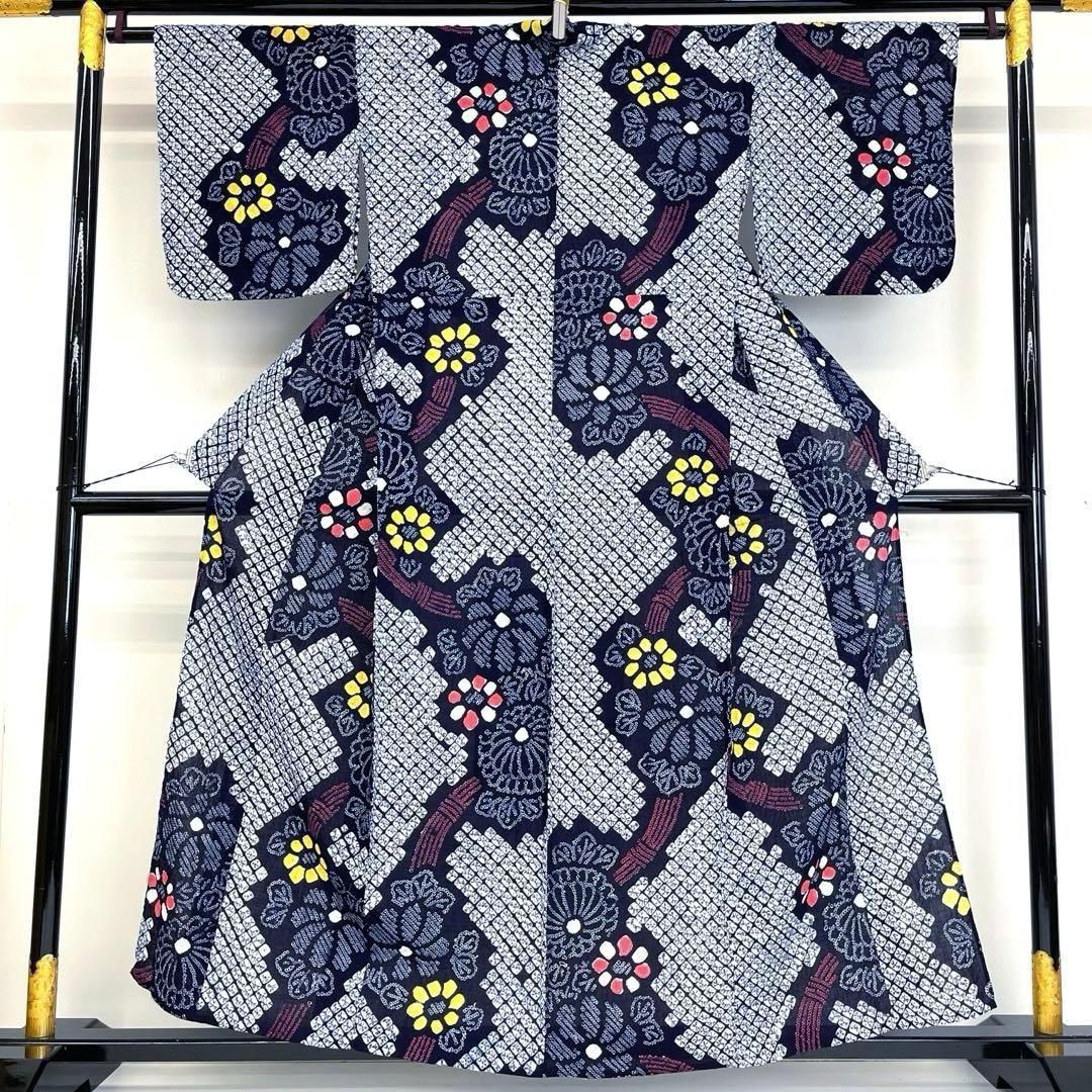 着物と帯 時流】Y25894s◇本場有松鳴海絞り浴衣◇手縫い 裄67丈163