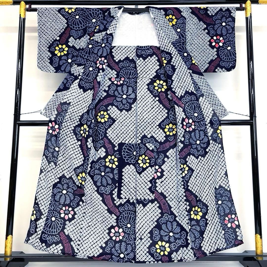 着物と帯 時流】Y25894s◇本場有松鳴海絞り浴衣◇手縫い 裄67丈163