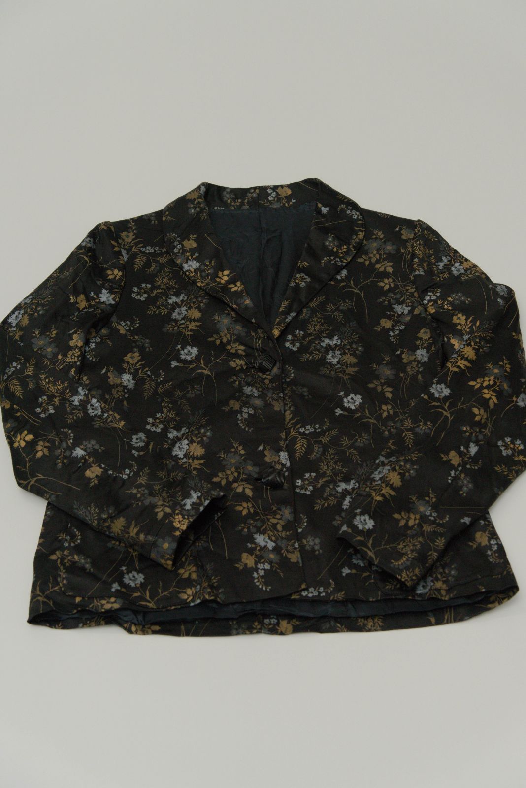 ユーロ 古着 フラワー柄 ハンドメイド シルクジャケット