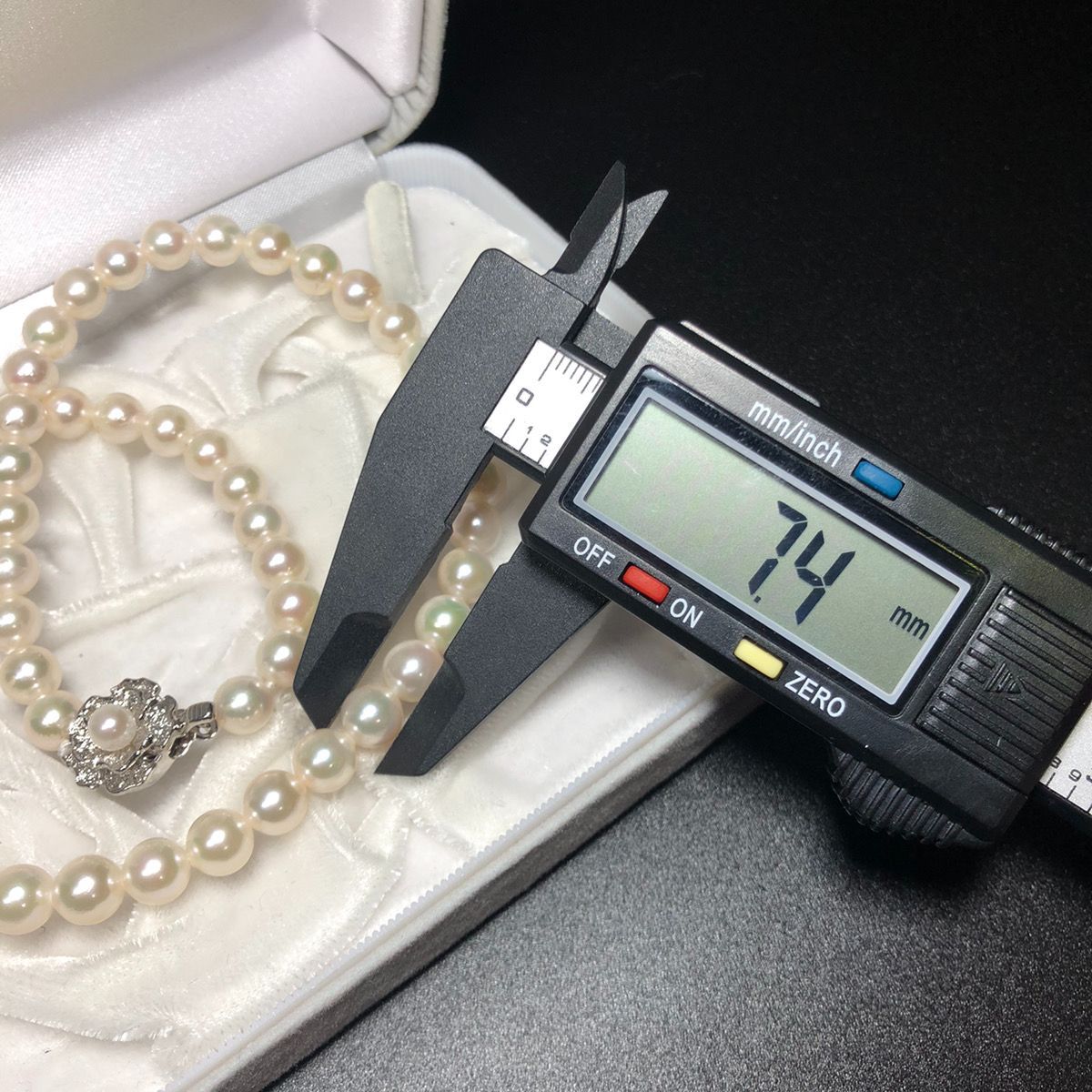 あこや真珠】6.9-7.4mm 43cm 33.5g 本真珠 アコヤ ネックレス パール