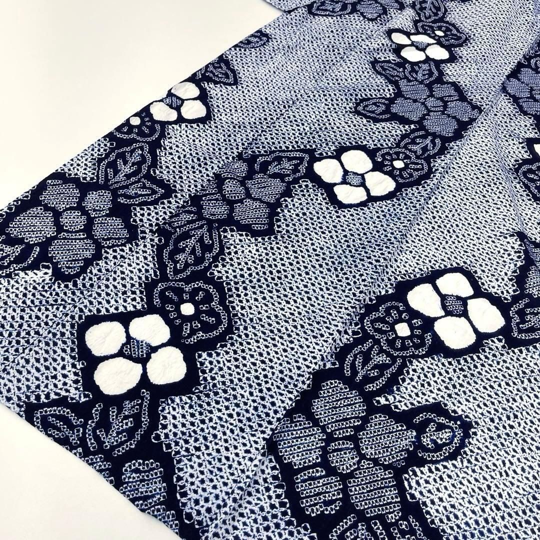 着物と帯 時流】Y25893s◇本場有松鳴海絞り浴衣◇裄ロング 身幅広め 美