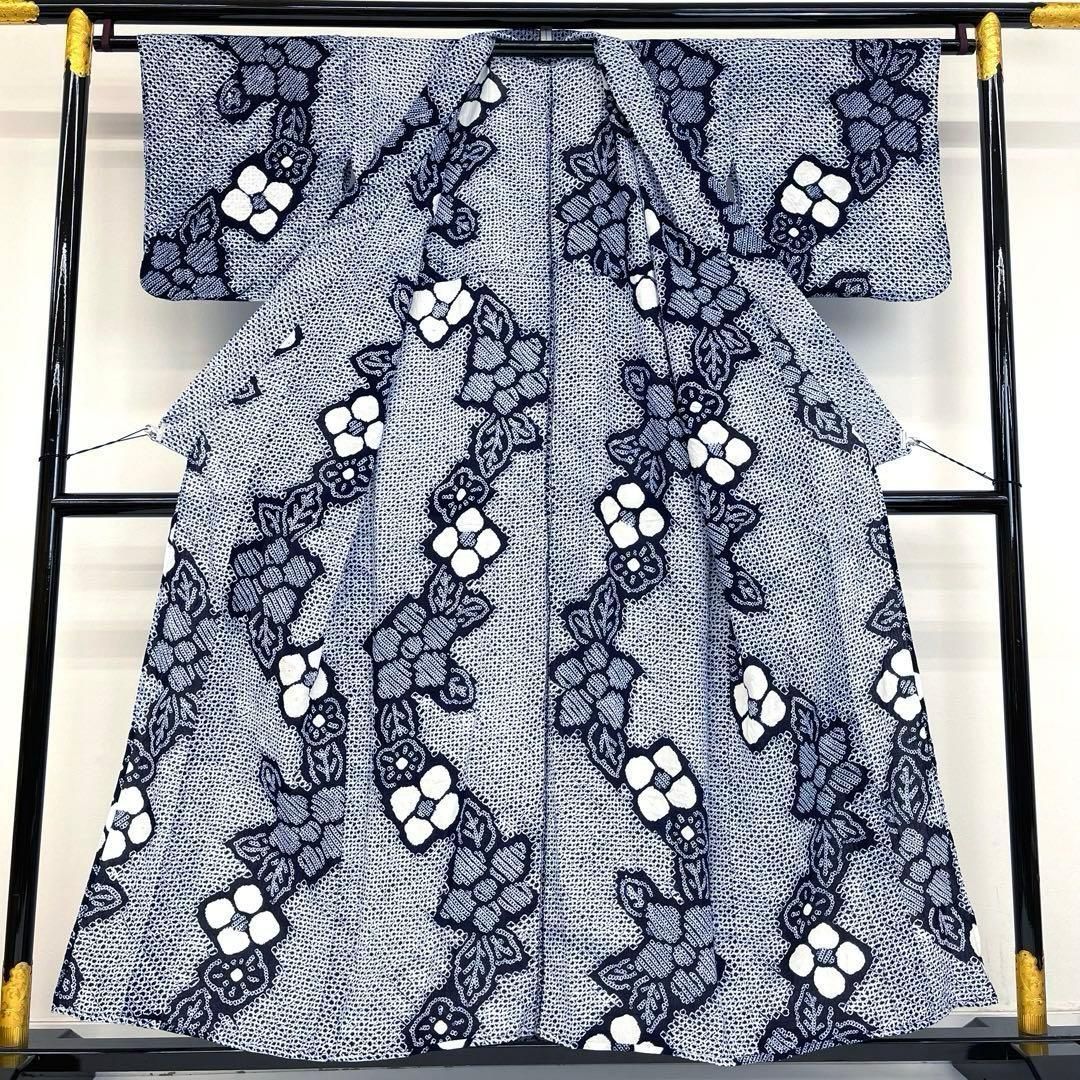  着物と帯 時流 Y 25893 s 本場有松鳴海絞り浴衣 裄ロング 身幅広め 浴衣単品 浴衣