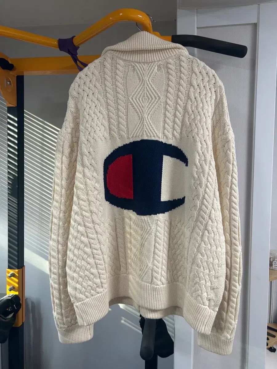 XL) ザラ チャンピオン ジャカード ケーブル ニット カーディガン