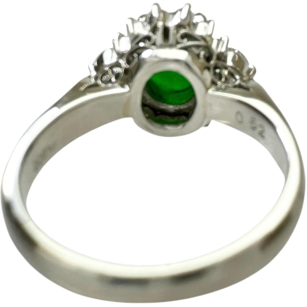 11号 ヒスイ ダイヤモンド 0.52ct リング・指輪 Pt900プラチナ 8.3g